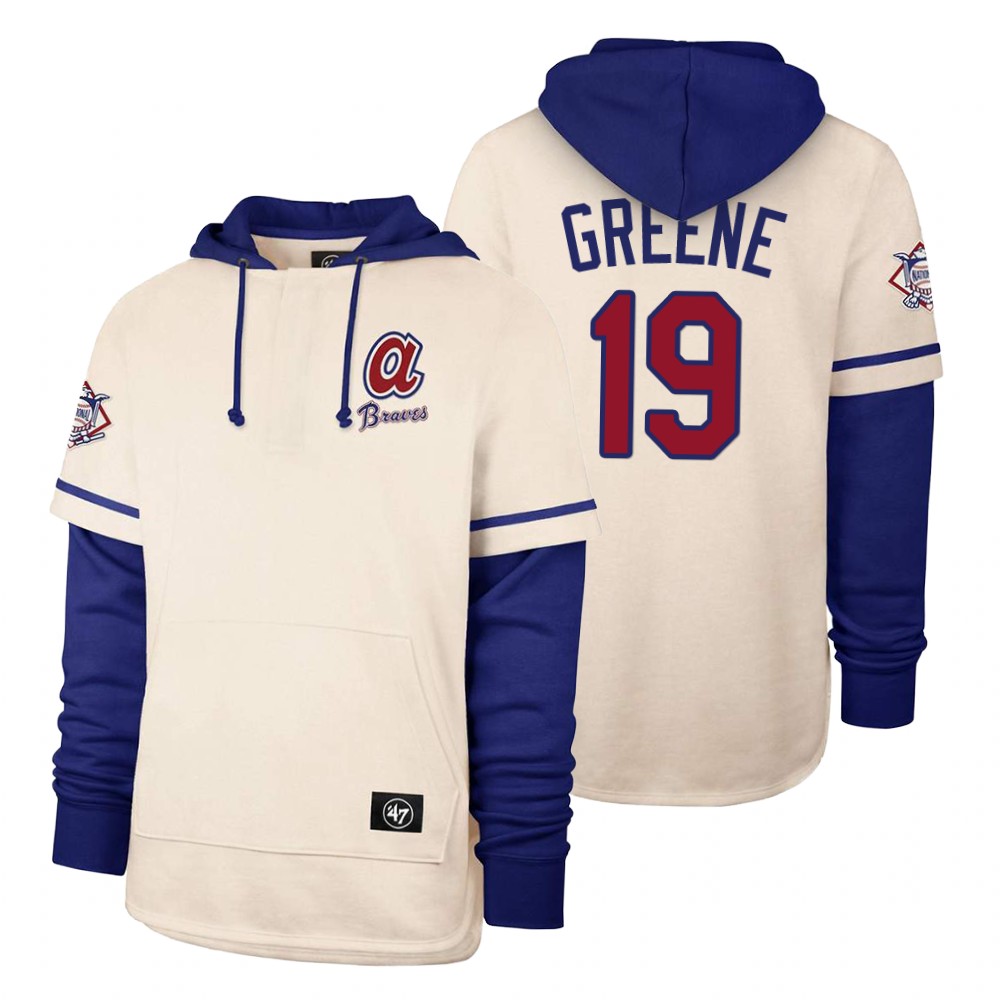 Men Atlanta Braves #19 Greene Cream 2021 Pullover Hoodie MLB Jersey->atlanta braves->MLB Jersey
